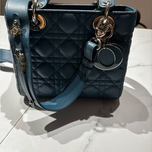 Dior lady abc Blue small lambskin Leather Women's Bag